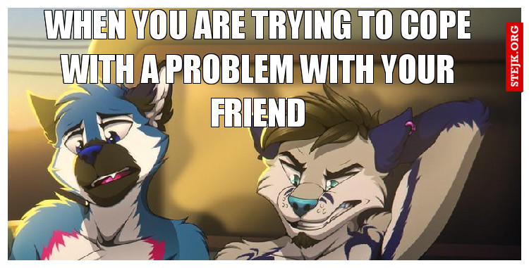 when you are trying to cope with a problem with your friend