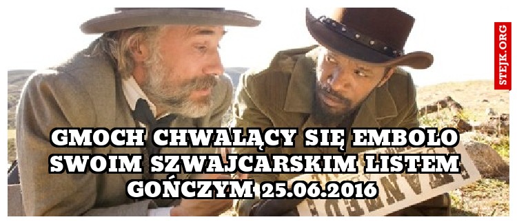 Gmoch chwalący się Embolo swoim szwajcarskim listem gończym 25.06.2016 