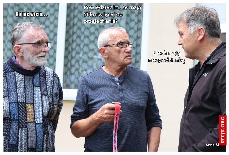 Powiedzieć im, że mają 50km więcej do przejechania?