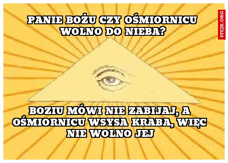 Panie bożu czy ośmiornicu wolno do nieba?