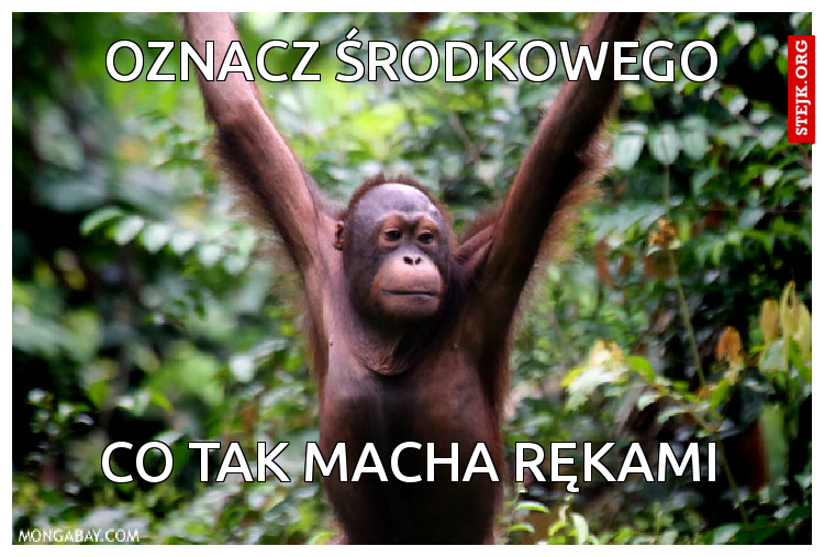 oznacz środkowego