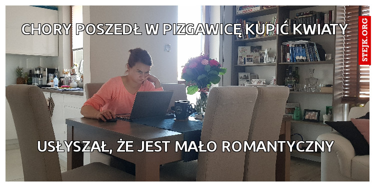 Chory poszedł w pizgawicę kupić kwiaty