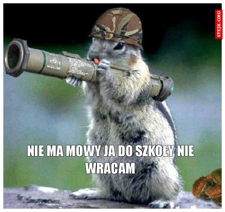 Nie ma mowy ja do szkoły nie wracam