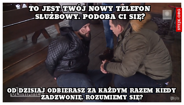 To jest Twój nowy telefon służbowy. Podoba Ci się?
