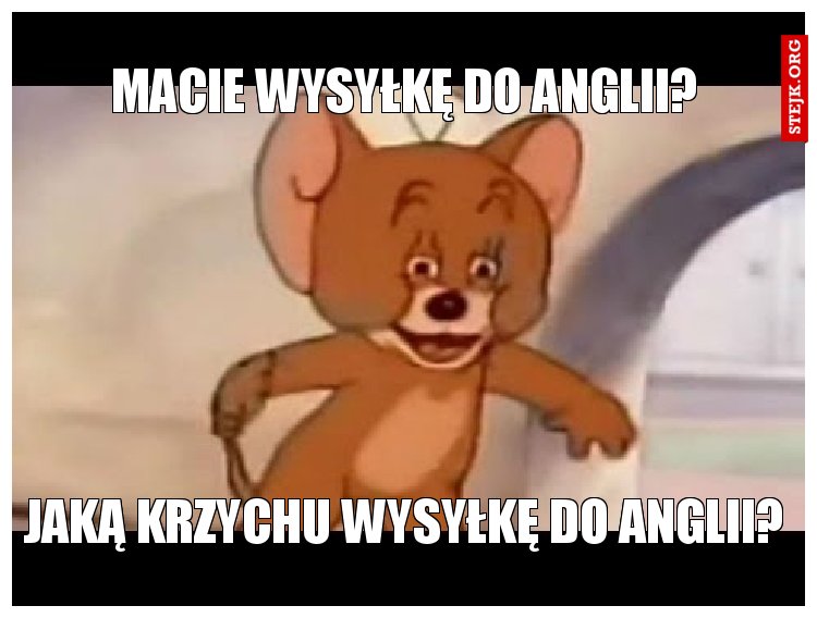 Macie wysyłkę do Anglii?