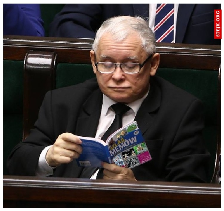 Pan Kaczyński czyta atlas memów