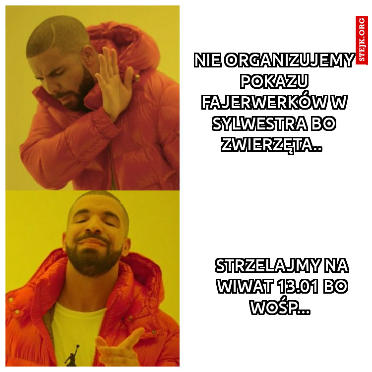 Nie organizujemy pokazu fajerwerków w sylwestra bo zwierzęta.. 