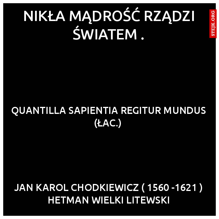 nikła mądrość rządzi światem .