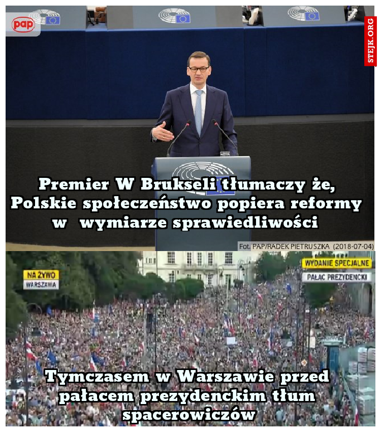 Premier W Brukseli tłumaczy że, Polskie społeczeństwo popiera reformy w  wymiarze sprawiedliwości 