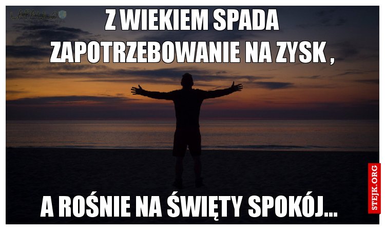 Z wiekiem spada zapotrzebowanie na zysk ,