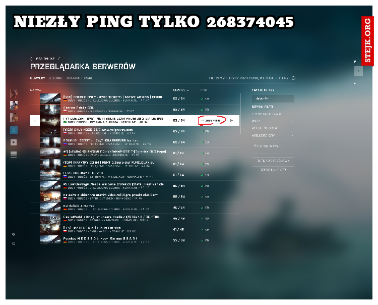 niezły PING tylko 268374045