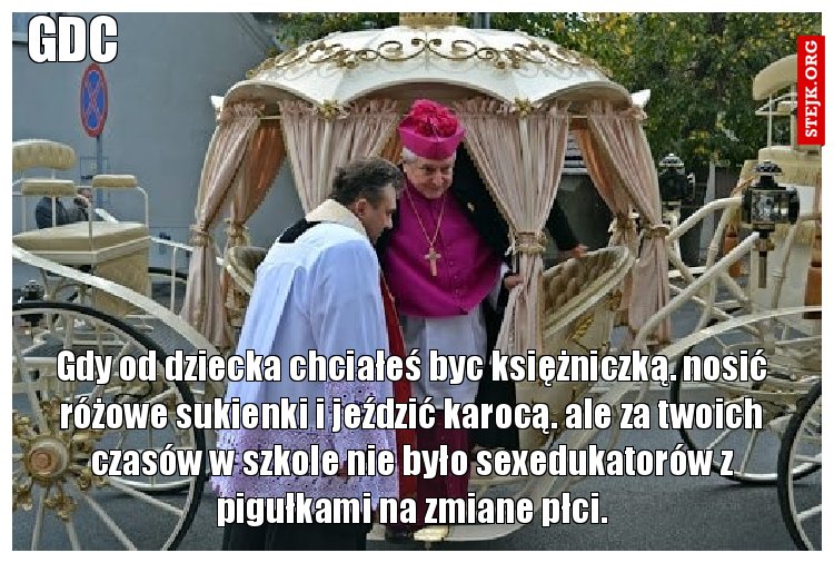 Gdy od dziecka chciałeś byc księżniczką. nosić różowe sukienki i jeździć karocą. ale za twoich czasów w szkole nie było sexedukatorów z pigułkami na zmiane płci.