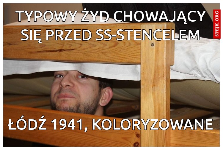 Typowy Żyd chowający się przed ss-stencelem