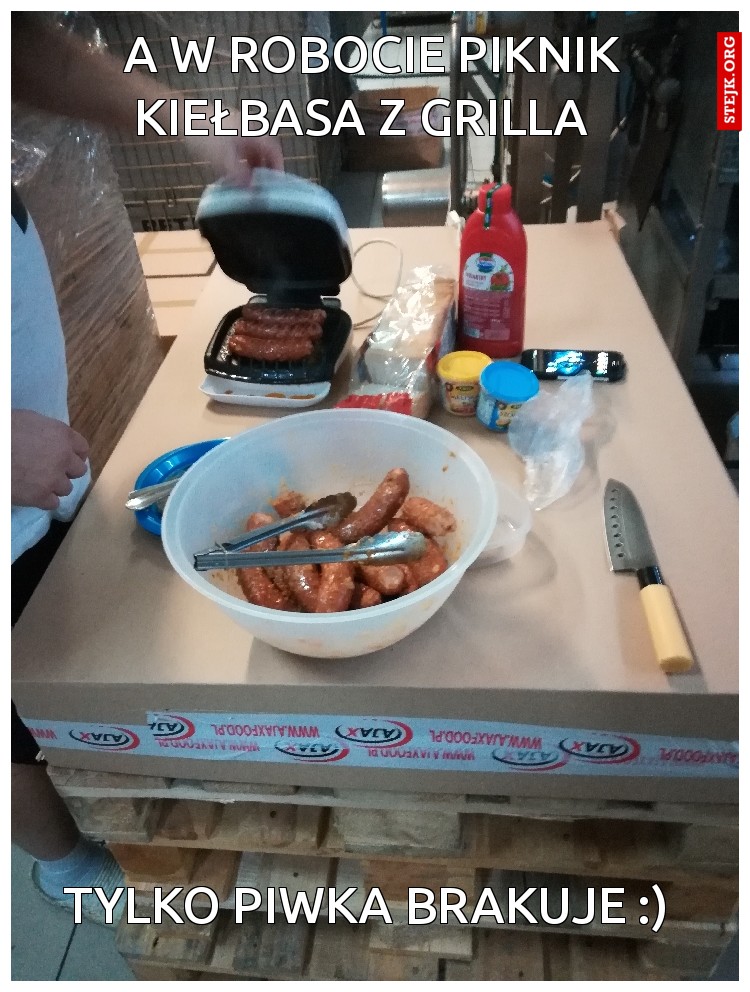 A W Robocie Piknik Kiełbasa Z Grilla  