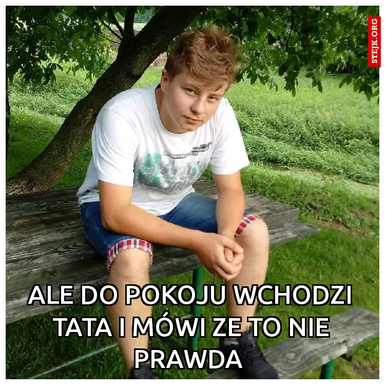 ale do pokoju wchodzi tata i mówi ze to nie prawda 