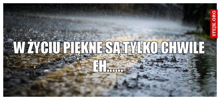 w ŻYCIU PIĘKNE SĄ TYLKO CHWILE EH...... 