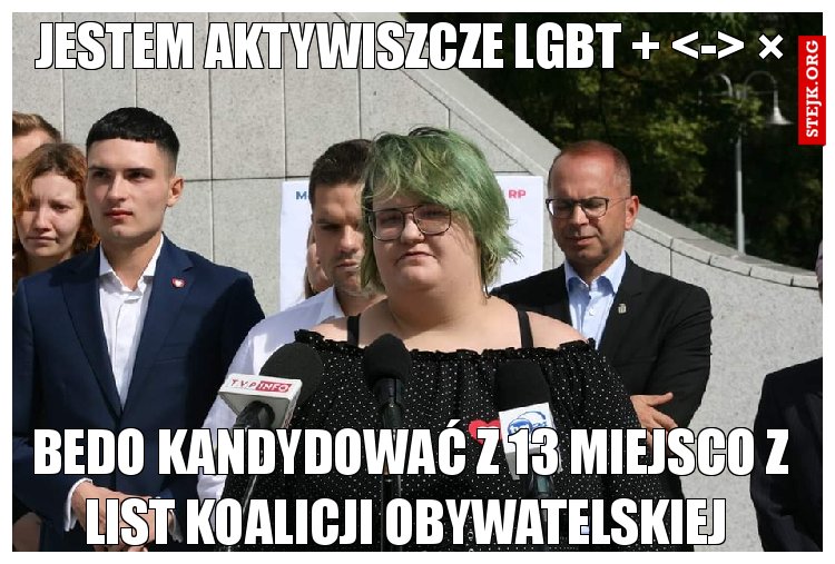 Jestem aktywiszcze lgbt   <-> × 