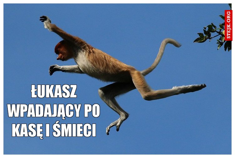 Łukasz wpadający po kasę i śmieci