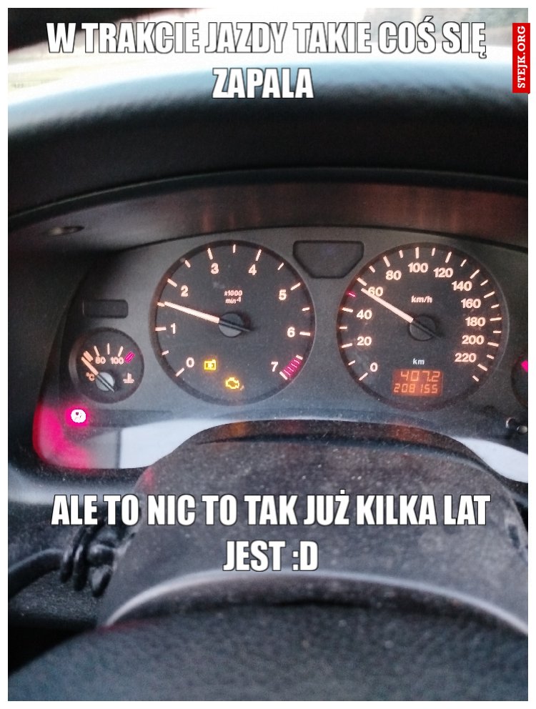 W trakcie jazdy takie coś się zapala 