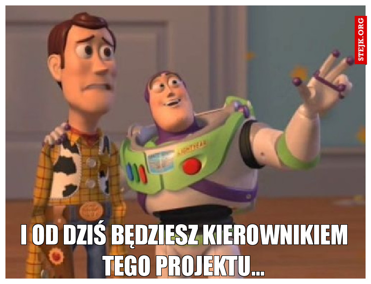 ...i od dziś będziesz kierownikiem tego projektu... 