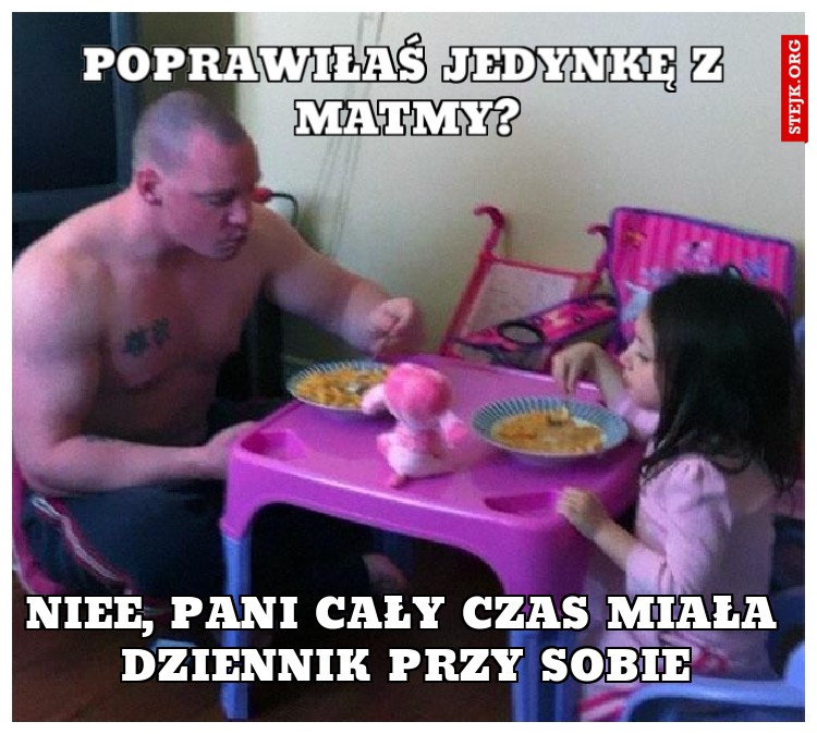Poprawiłaś jedynkę z matmy?