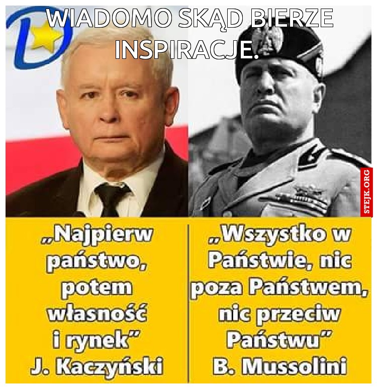 Wiadomo skąd bierze inspiracje. 