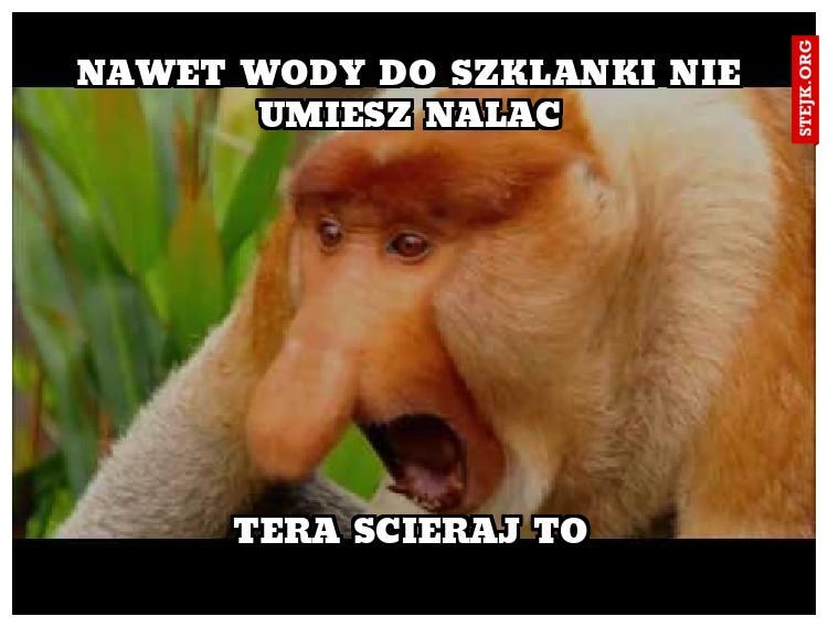 nawet wody do szklanki nie umiesz nalac