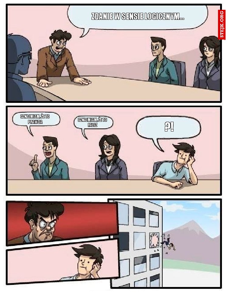 Zdanie w sensie logicznym…