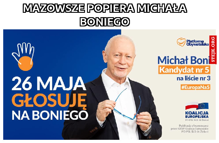 Mazowsze popiera michała boniego