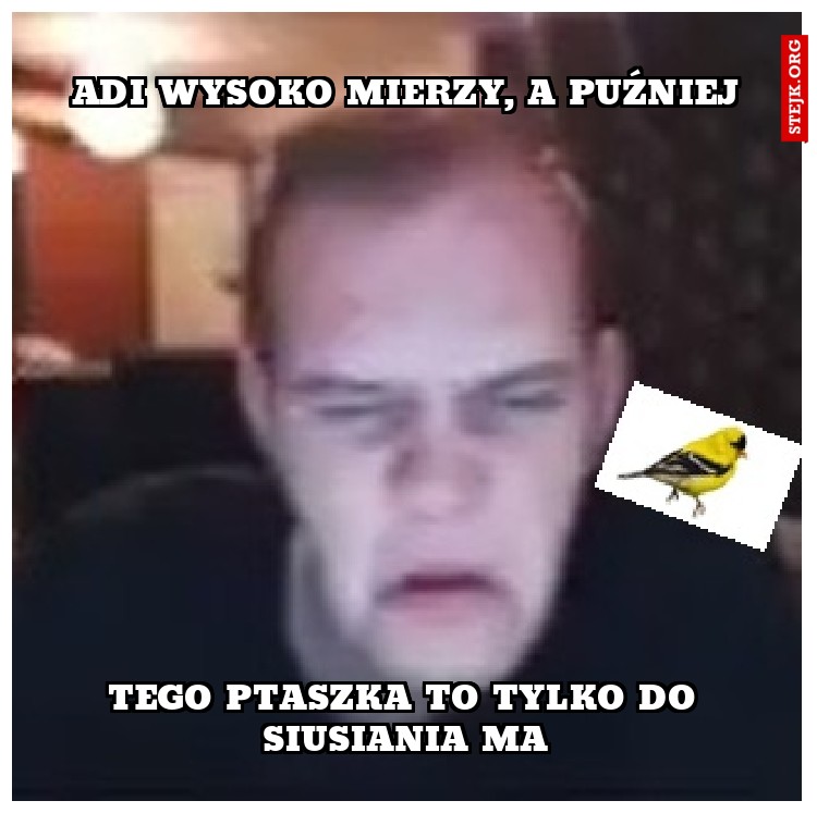 Adi wysoko mierzy, a puźniej