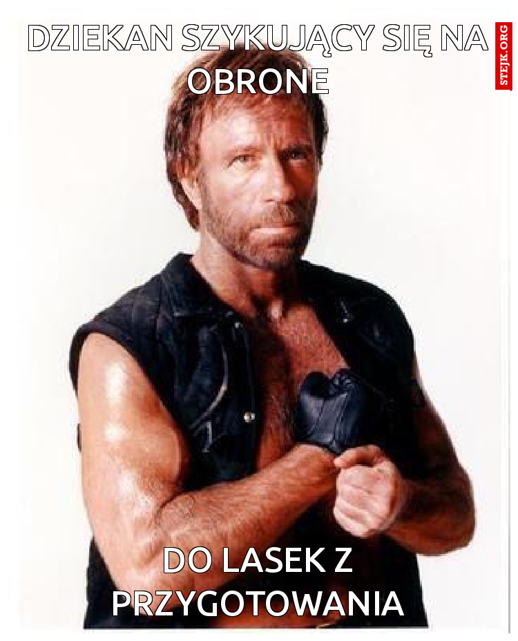 dziekan szykujący się na obronę