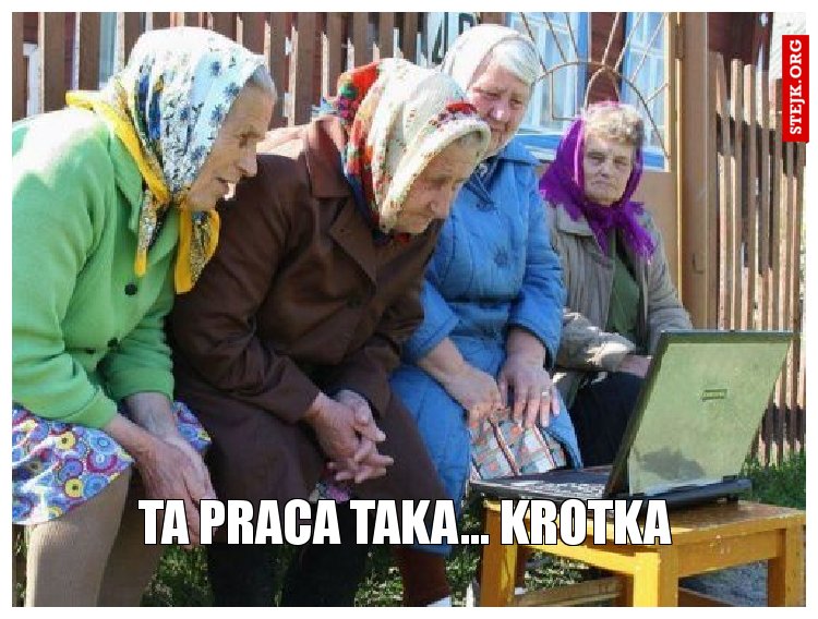 Ta praca taka... Krotka
