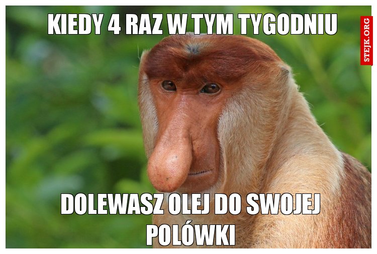 gdy od 4 dni nie musiałaś dolewać oleju do swojej polówki