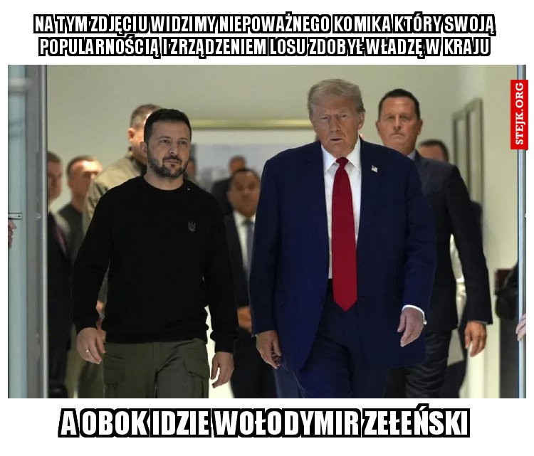 Na tym zdjęciu widzimy niepoważnego komika który swoją popularnością i zrządzeniem losu zdobył władzę w kraju