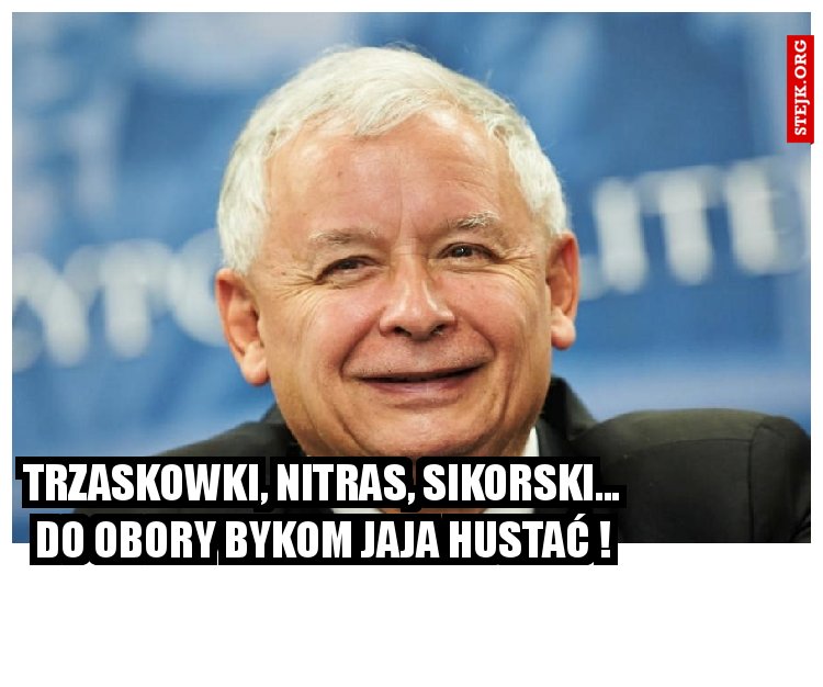 TRZASKOWKI, NITRAS, SIKORSKI... DO OBORY BYKOM JAJA HUSTAĆ !