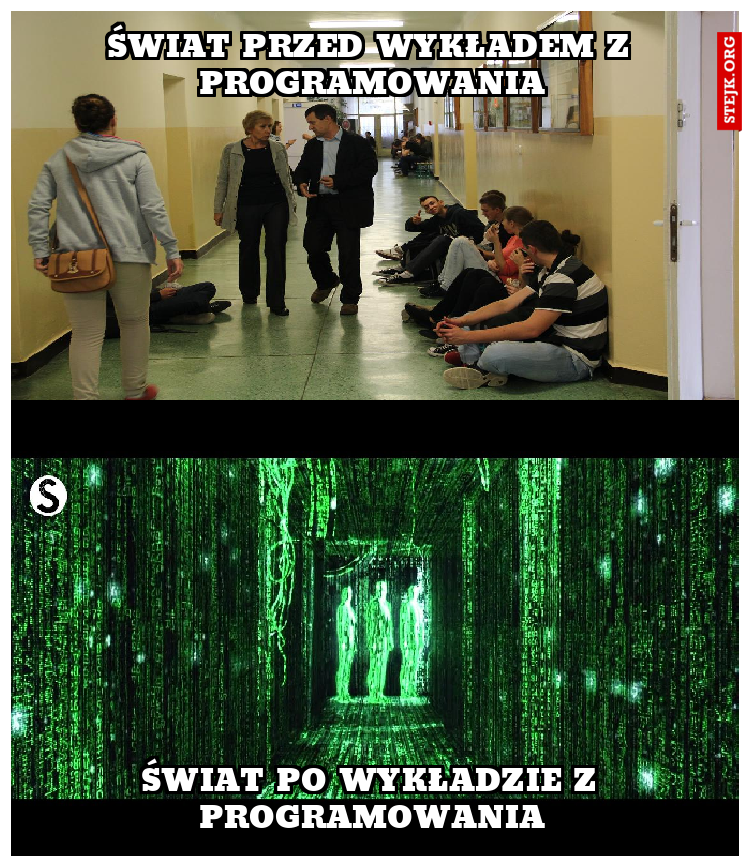Świat przed wykładem z programowania