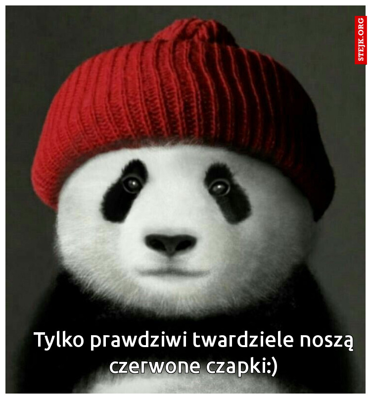 Tylko prawdziwi twardziele noszą czerwone czapki:)