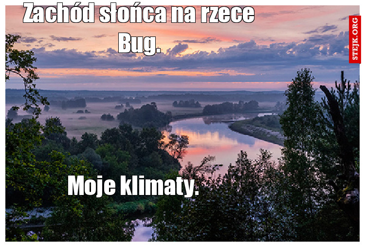 Zachód słońca na rzece Bug.