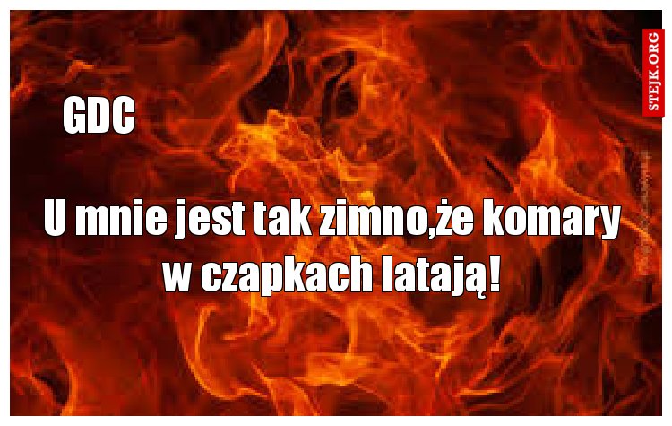 U mnie jest tak zimno,że komary w czapkach latają!