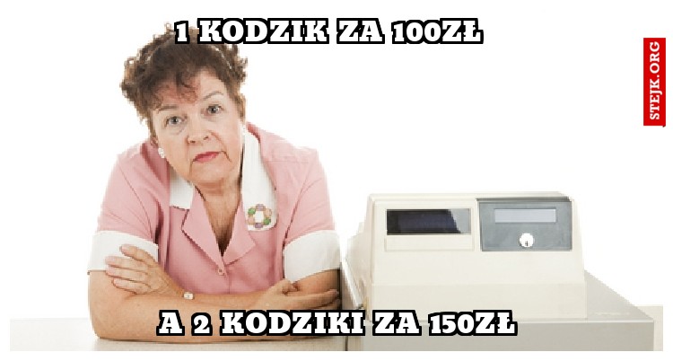 1 kodzik za 100zł