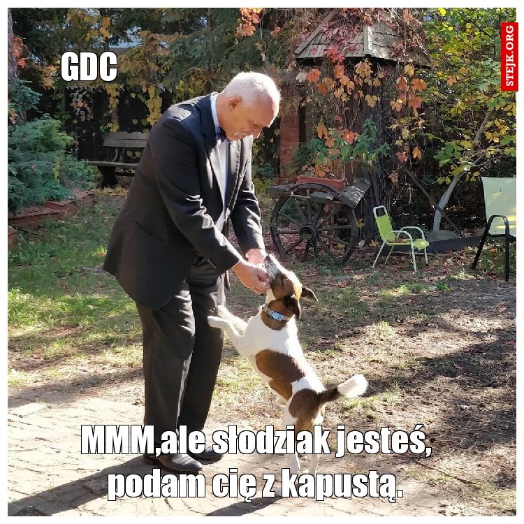 MMM,ale słodziak jesteś, podam cię z kapustą.