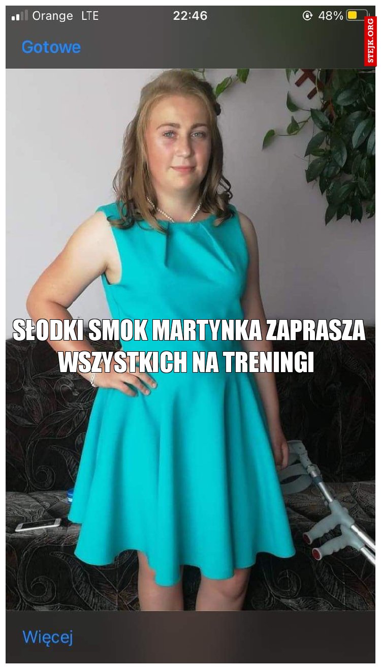 SŁODKI SMOK MARTYNKA ZAPRASZA WSZYSTKICH NA TRENINGI 