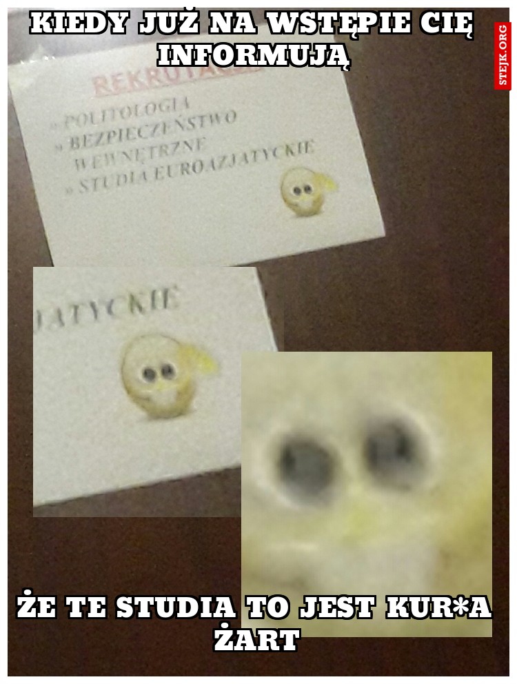 Kiedy już na wstępie cię informują