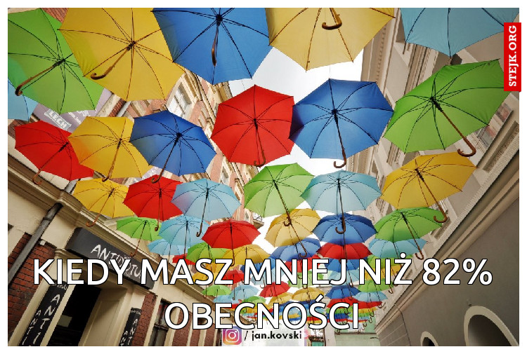 Kiedy masz mniej niż 82% obecności