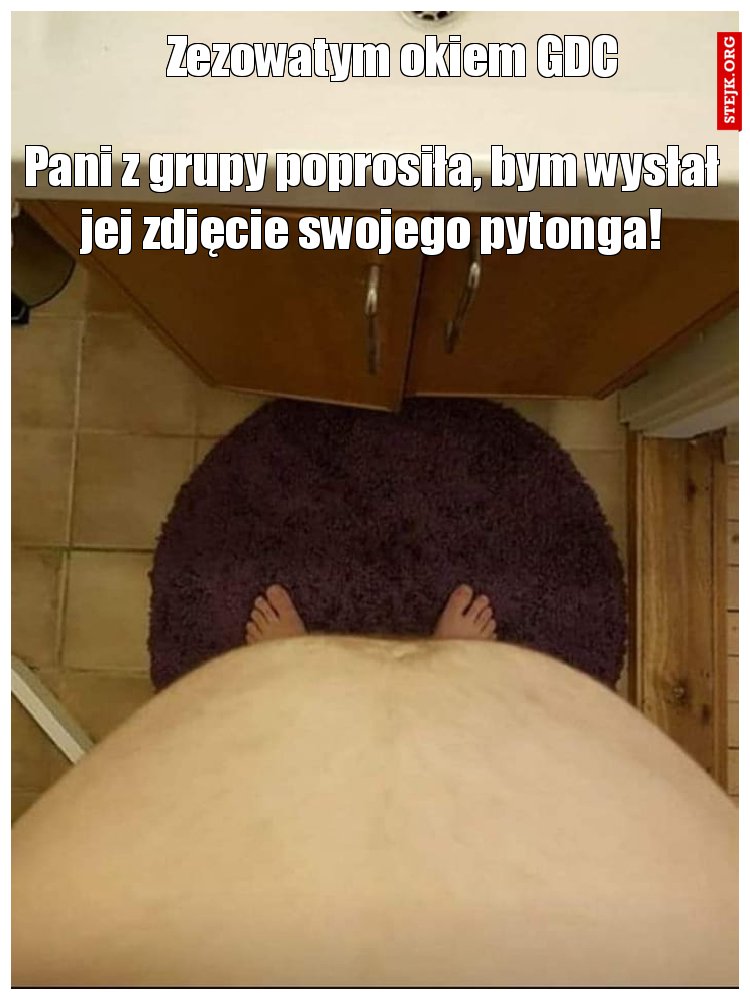 Pani z grupy poprosiła, bym wysłał jej zdjęcie swojego pytonga!