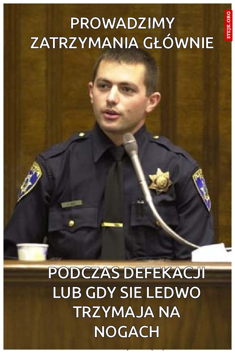 Prowadzimy zatrzymania Głównie