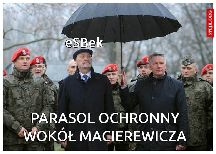 Parasol ochronny wokół Macierewicza