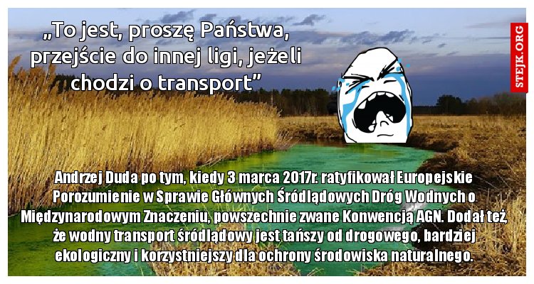 „To jest, proszę Państwa, przejście do innej ligi, jeżeli chodzi o transport”