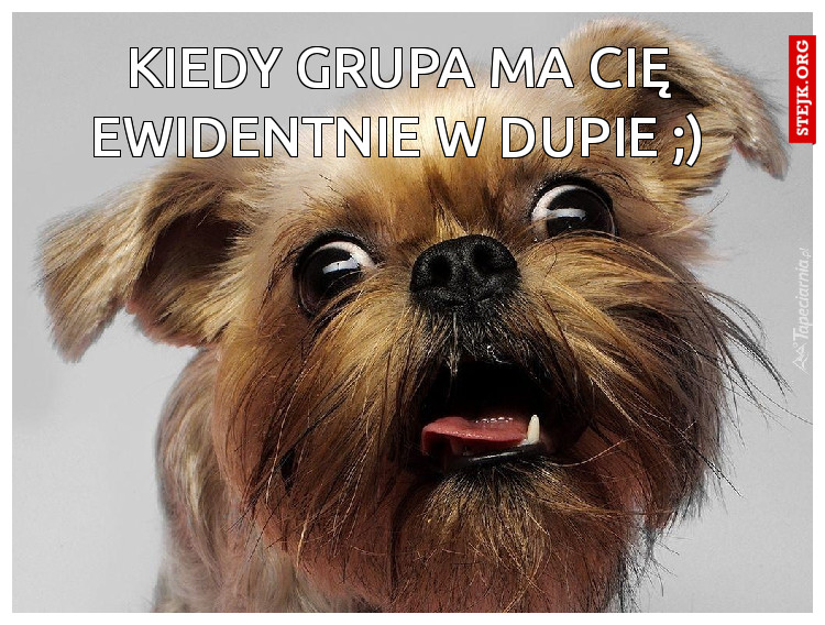 Kiedy grupa ma cię ewidentnie w dupie ;)