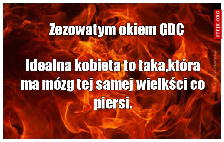 Idealna kobieta to taka,która ma mózg tej samej wielkści co piersi.